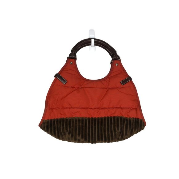 Kate Spade Womens Stevie Nylon Corduroy Purse Orange Brown Bag - Picture 2 of 9